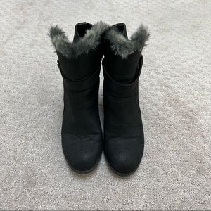 Black Furry Booties size 8